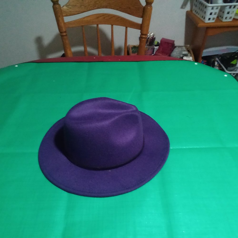 Ladies Purple Felt Western Hat